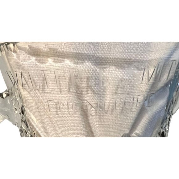 Genuine Hand Cut Zawiecie 24%  Lead Clear Crystal Ice Bucket With Handle Poland - Picture 6 of 8